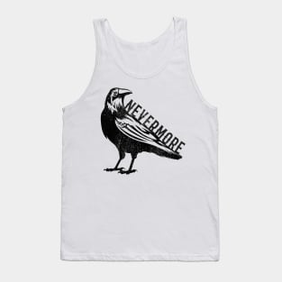 Raven Nevermore Halloween Crow Black Bird Distressed Tank Top